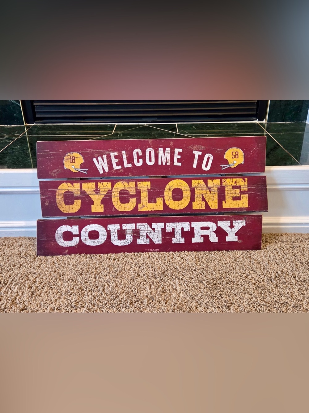 Welcome to Cyclone Country Football Distressed Sign